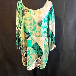 Green Multicolor Blouse